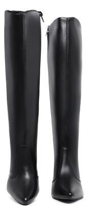 Imagem de Bota Feminia Montaria Cano Alto Coturno Longo Bico Fino Salto Agulha