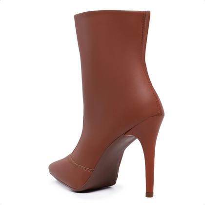Imagem de Bota Feminina Bico Fino Salto Alto Com Zíper Lateral Leve Confortavel
