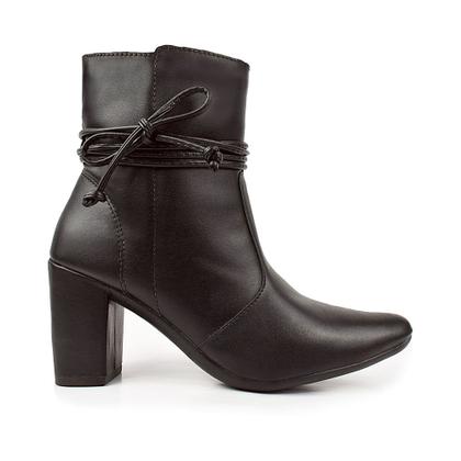 Imagem de Bota Feminina Bico Fino Salto Alto Fashion Confortável Amarrar OLZZY