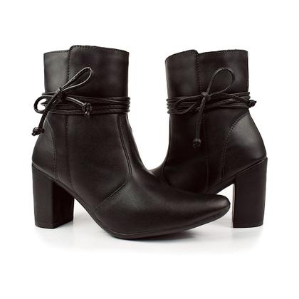 Imagem de Bota Feminina Bico Fino Salto Alto Fashion Confortável Amarrar OLZZY