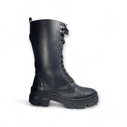 Imagem de Bota Feminina Cano Alto Ziper Tratorada Preto