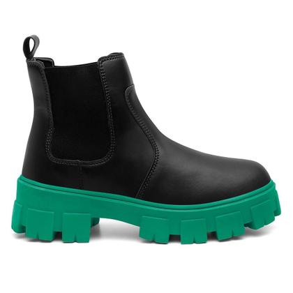 Imagem de Bota Feminina Cano Curto Tratorada Salto Baixo Chelsea