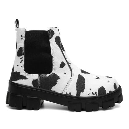 Imagem de Bota Feminina Cano Curto Tratorada Salto Baixo Chelsea