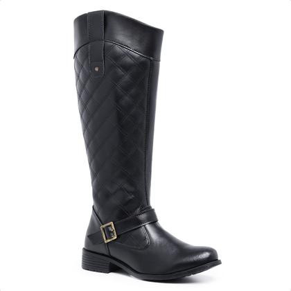 Imagem de Bota Feminina Cano Longo Alto Montaria Ziper Lateral Preta