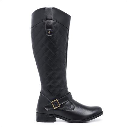 Imagem de Bota Feminina Cano Longo Alto Montaria Ziper Lateral Preta