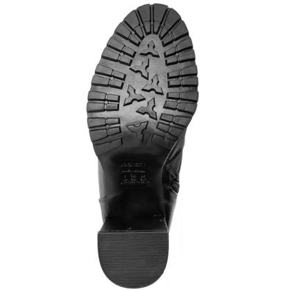 Imagem de Bota Feminina Cano Longo Maleável Salto Alto com Aplique de Fivela Mooncity 73176