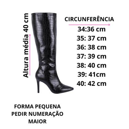 Imagem de Bota feminina cano longo salto alto fino