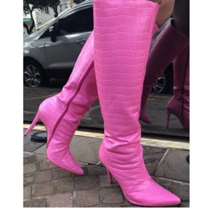 Imagem de Bota feminina cano longo salto alto fino