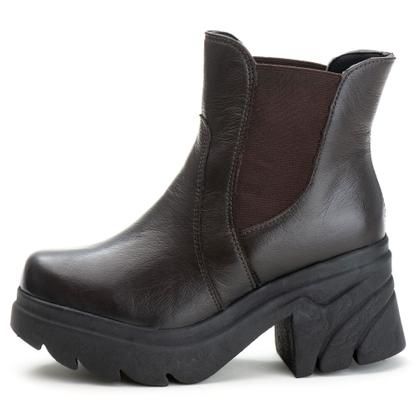 Imagem de Bota Feminina com Elásticos Laterais e Sola Grossa Pettinari 6729 Couro Legítimo: Design Moda
