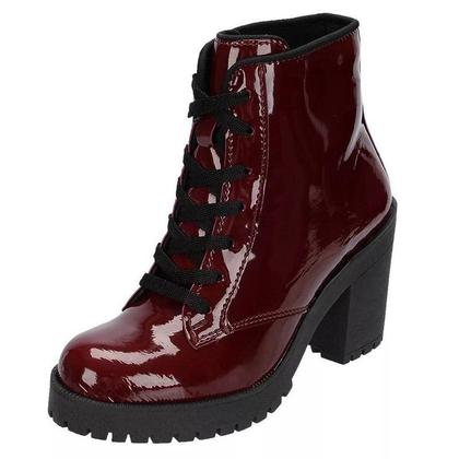 Imagem de Bota Feminina Coturno Cano Curto Salto Alto Tratorado