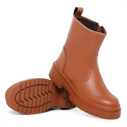 Imagem de Bota Feminina Coturno Caramelo Sola Tratorada