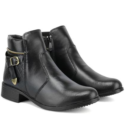 Imagem de Bota Feminina Coturno Mulher Cano Curto Design Versátil Look Básico Passeio Balada Trabalho