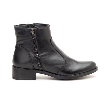 Imagem de Bota Feminina Couro Legítimo Cano Curto Montaria Country Zíper Moda Inverno Confortável Casual Elegante Salto Baixo