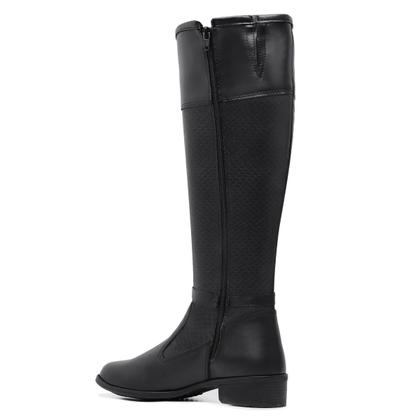 Imagem de Bota Feminina Lisa Zíper Cano Longo Casual Conforto Moderna
