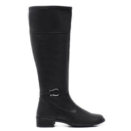 Imagem de Bota Feminina Lisa Zíper Cano Longo Casual Conforto Moderna