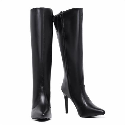 Imagem de Bota Feminina Montaria Bico Fino De Salto Alto