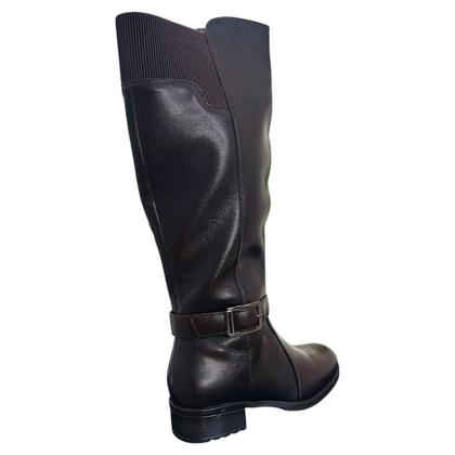 Imagem de Bota Feminina Mooncity Cano Alto Longo Ziper Rasteira Macia