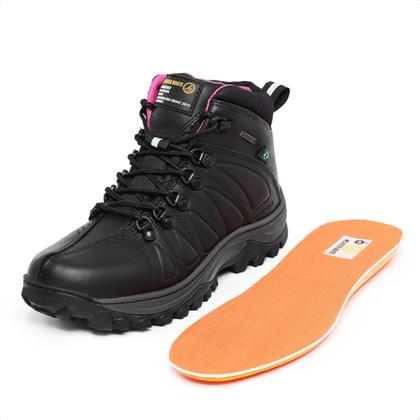 Imagem de Bota Feminina Para Trabalho Passeio Trilha Em Couro Legitimo Original Com C.A