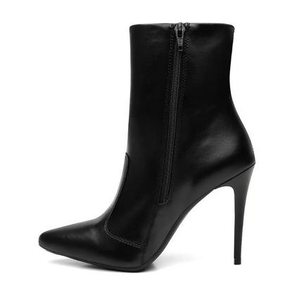 Imagem de Bota Feminina Preta Cano Curto Salto Alto Fino Elegante