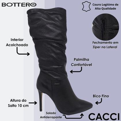 Imagem de Bota Feminina Salto Fino Cano Alto Elegante Moderna Bottero