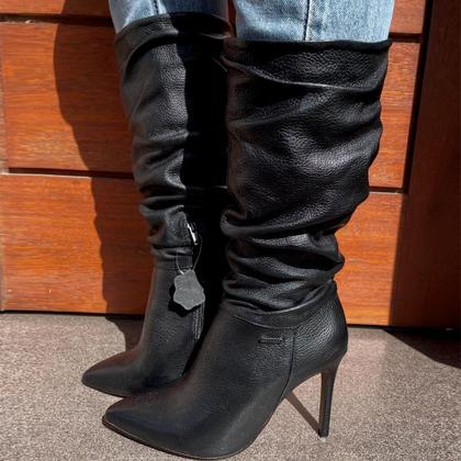 Imagem de Bota Feminina Salto Fino Cano Alto Elegante Moderna Bottero
