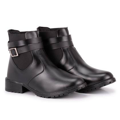 Imagem de Bota Feminina Salto Montaria 702 Coturno Casual Com Fivela