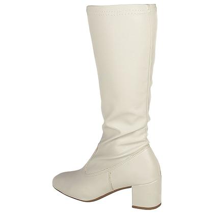 Imagem de Bota Feminina Stretch Cano Alto Bico Quadrado Salto Grosso Cor:PretoTamanho:38