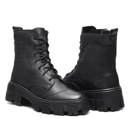 Imagem de Bota feminina tratorada em couro legitimo