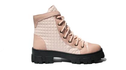 Imagem de Bota Feminina Tratorada Rosê Cano Médio Lançamento Dallu Calçados