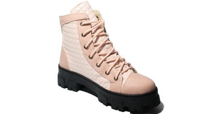 Imagem de Bota Feminina Tratorada Rosê Cano Médio Lançamento Dallu Calçados