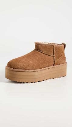 Bota Feminina UGG Classic Ultra Mini Platform - Castanho - Tamanho