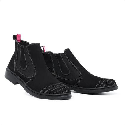Bota Feminina Vaquejada Chelsea Couro Costura No Bico 2027 - Sapattaria dos pés Imagem de Bota Feminina Vaquejada Chelsea Couro Costura No Bico 2027