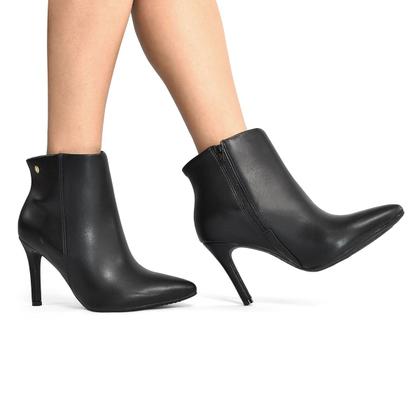 Imagem de Bota Feminina Vizzano Salto Agulha Bico Fino Preta
