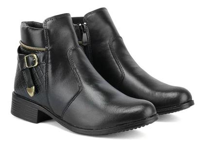 Imagem de Bota  Feminino Cano Curto Medio Com Ziper Lateral