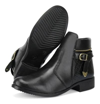 Imagem de Bota  Feminino Cano Curto Medio Com Ziper Lateral