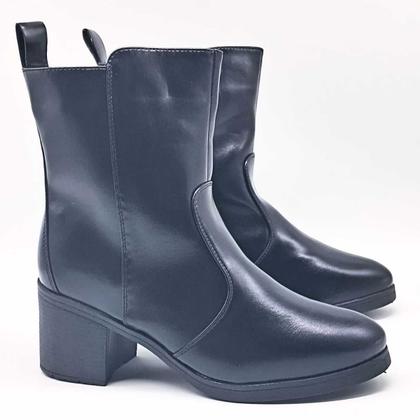 Imagem de Bota Feminino Mooncity Cano Baixo Salto Bloco Medio 73201