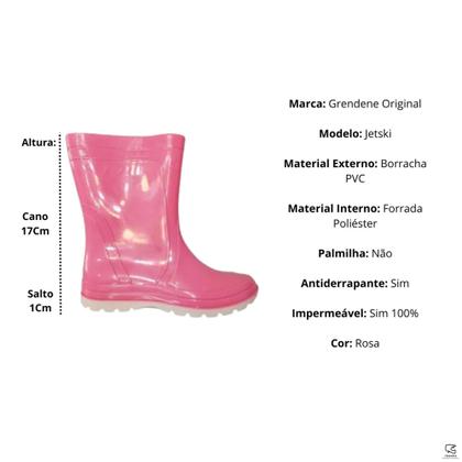 Imagem de Bota Galocha Borracha Infantil Chuva Grendene Kids Jetsky