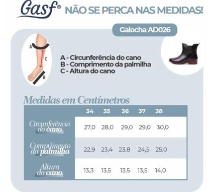 Imagem de Bota Galocha Gasf Chelsa Cano Curto Impermeável AD026