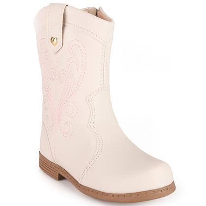 Imagem de Bota Infantil FemininaTexana Menina Country Cano Médio Detalhes Bordado Zíper na Lateral Conf
