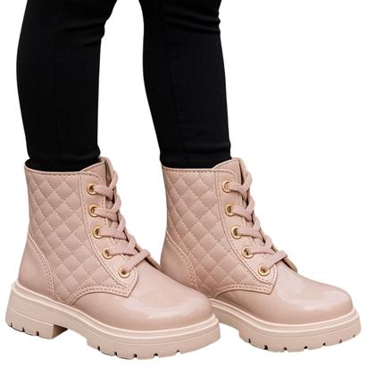 Imagem de Bota Infantil Menina Botinha Feminina Coturno Junina Verniz Presente Confortável Moda Inverno