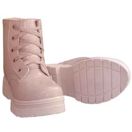 Imagem de Bota Infantil Menina Botinha Feminina Coturno Junina Verniz Presente Confortável Moda Inverno