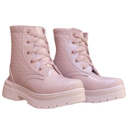 Imagem de Bota Infantil Menina Botinha Feminina Coturno Junina Verniz Presente Confortável Moda Inverno