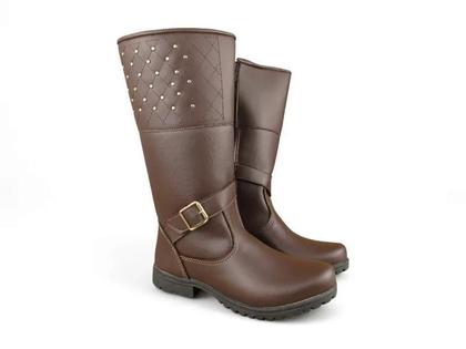 Imagem de Bota Infantil Montaria Fuffy Com Detalhe Dourado Cafe
