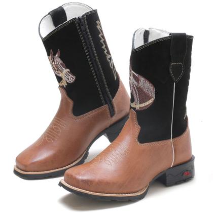 Imagem de Bota infantil texana cano longo bordada linda botina country 28- rhl botas