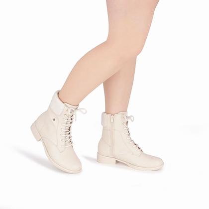 Imagem de Bota Leci Cano Médio Salto Baixo Off White