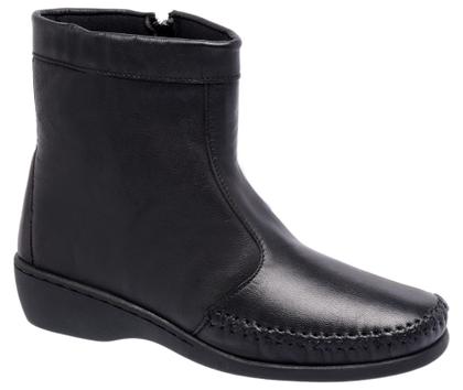 Imagem de Bota Lisa em Couro de Carneiro Preto Super Macio Pollystar 6206