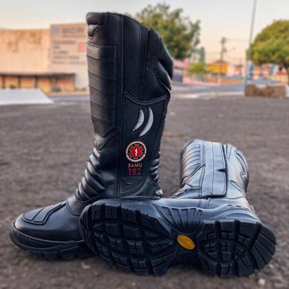 Imagem de Bota Longa Coturno Unissex Samu 192 Com Porta Objetos.