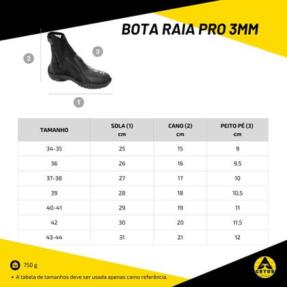 Imagem de Bota Longa de Neoprene para Mergulho Cetus Raia Pro 3.0