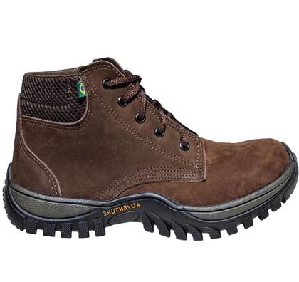 Bota Masculina Adventure Couro Coturno Casual De Segurança - Art Minas Couros Imagem de Bota Masculina Adventure Couro Coturno Casual De Segurança