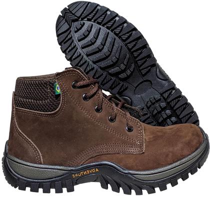 Bota Masculina Adventure Couro Coturno Casual De Segurança - Art Minas Couros Imagem de Bota Masculina Adventure Couro Coturno Casual De Segurança